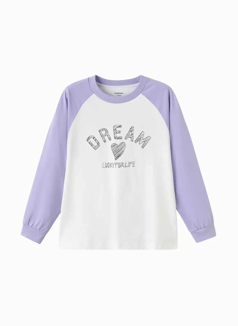 Kids Unisex Round v-neck long-sleeved T-shirt